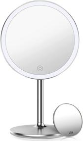 img 4 attached to 💄 Kostlich Lighted Vanity Makeup Mirror: Rechargeable LED, 10X Magnifying Mini Mirror, 3 Light Modes - Perfect for Tabletop, Bathroom or Travel