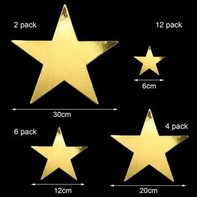 img 3 attached to Спарклинг золотые вырезанные звезды - 24 штуки сияющих блестящих фольгированных ✨ звезд разных размеров (6см, 12см, 20см, 30см) с 50м нейлоновой удочечной леской.