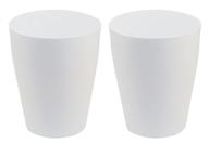 🗑️ feisco small trash can - plastic round wastebasket for bathroom, bedroom, kitchen, office - white (pack of 2) logo