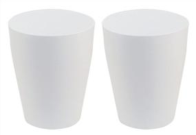 img 4 attached to 🗑️ Feisco Small Trash Can - Plastic Round Wastebasket for Bathroom, Bedroom, Kitchen, Office - White (Pack of 2)