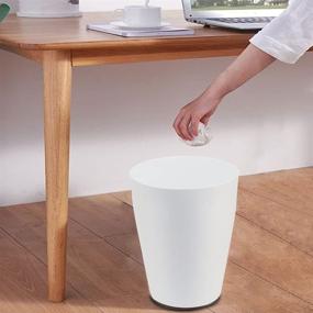 img 3 attached to 🗑️ Feisco Small Trash Can - Plastic Round Wastebasket for Bathroom, Bedroom, Kitchen, Office - White (Pack of 2)