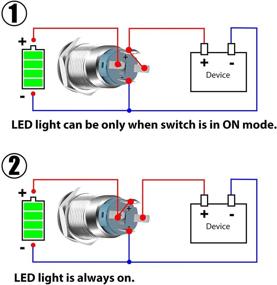 img 1 attached to Waterproof ON Off Latching Push Button Switch with Wiring Harness & LED Indicator Light - 5Pcs 12mm 12V