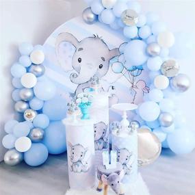 img 1 attached to 🎈 Blue Silver Balloon Garland Kit - 141 Pcs Macaron Metal Balloon Arch for Wedding, Bridal Shower, Birthday & Baby Shower Decorations by Patimate