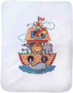 🐘 tobin noah's ark baby quilt - stamped cross stitch kit t21716 - 34 by 43-inch: perfect gift with bonus gift card! logo