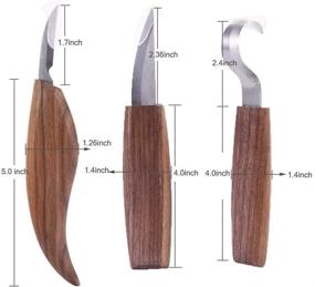 img 1 attached to 🪵 High Manganese Steel Wood Carving Tool Set - 7PCS Cutter Kit with Hook Knife for Woodworking, Complete with Storage Bag and Gloves