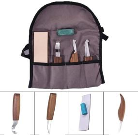 img 3 attached to 🪵 High Manganese Steel Wood Carving Tool Set - 7PCS Cutter Kit with Hook Knife for Woodworking, Complete with Storage Bag and Gloves