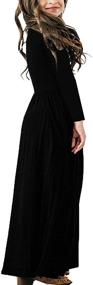 img 1 attached to 👗 Deerose Long Sleeve Maxi Dress with Pockets for Girls - Floor Length