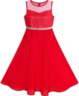 👗 sunny fashion girls rhinestone chiffon bridesmaid dance ball maxi gown logo