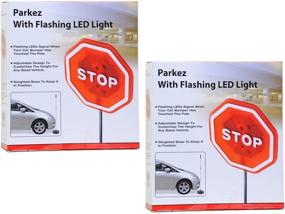 img 1 attached to Pack of 2 Parkez Garage Flashing LED Light Parking Stop Signs