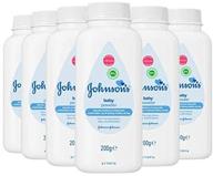 👶 johnson's baby powder talc talcum soft skin care protect bottles - pack of 6 x 200 g: nurturing baby skin with gentle talcum care logo