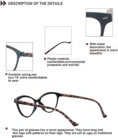 img 2 attached to 👓 HEEYYOK Women's Cateye Reading Glasses Set - Multiple Colors - Comfortable Spring Hinge - 4 Mix Color Options - Strength 1.75