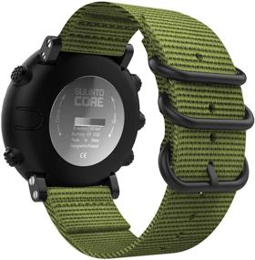 img 4 attached to Запястье-ремешок MoKo Suunto Core - армейская зелень: Тонко переплетенный нейлон с двойным кольцом для совместимости с умными часами