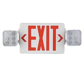 img 1 attached to AmazonCommercial Emergency Exit Sign with Battery 🔋 Backup - 2-Pack, Adjustable Heads, 2 LED Emergency Lights