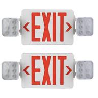 amazoncommercial emergency exit sign with battery 🔋 backup - 2-pack, adjustable heads, 2 led emergency lights logo