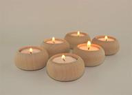 🕯️ wood candle holders set of 6- ideal for votives, tea lights, and home décor логотип