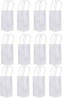 wine ice bag - sdootjewelry 12 pack of pvc transparent clear wine bottles bag with handle - ideal for white wine, champagne, cold beer, and chilled beverages логотип