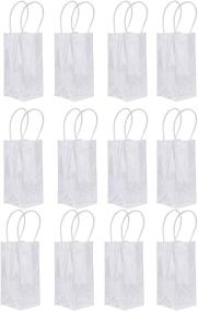 img 4 attached to Wine Ice Bag - Sdootjewelry 12 Pack of PVC Transparent Clear Wine Bottles Bag with Handle - Ideal for White Wine, Champagne, Cold Beer, and Chilled Beverages