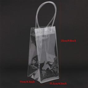 img 2 attached to Wine Ice Bag - Sdootjewelry 12 Pack of PVC Transparent Clear Wine Bottles Bag with Handle - Ideal for White Wine, Champagne, Cold Beer, and Chilled Beverages