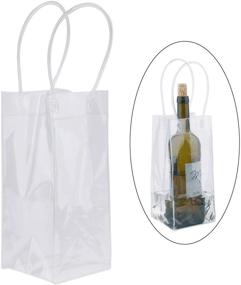 img 3 attached to Wine Ice Bag - Sdootjewelry 12 Pack of PVC Transparent Clear Wine Bottles Bag with Handle - Ideal for White Wine, Champagne, Cold Beer, and Chilled Beverages