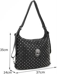 img 1 attached to Rivet Skull Handbag Women Shoulder