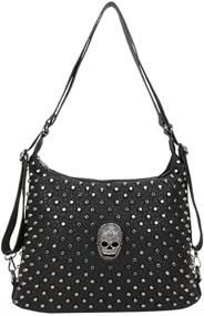 img 4 attached to Rivet Skull Handbag Women Shoulder