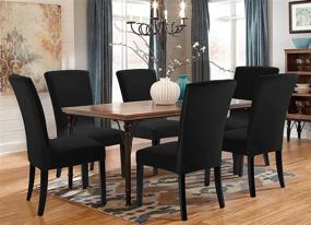 img 3 attached to 🪑 Velvet Dining Chair Covers set of 6, Stretchable Chair Slipcovers for Dining Room, Washable Kitchen Chair Protectors, Elegant Home and Banquet Decor (Black, Pack of 6)