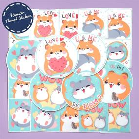img 2 attached to Navy Peony Friendly Pet Hamster Sticker Set (18-Pack) - 🐹 Waterproof, Durable, Love Themed Stickers for Planners, Laptops, Water Bottles, and More!