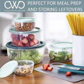 img 2 attached to Teal Ombre Round Food Storage Containers with Lids - 14 Piece Set, Easy-Find Nesting Plastic Containers for Efficient Organization