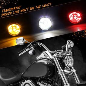 img 1 attached to 🔦 Крышка для дымчатого объектива указателя поворота QUASCO для скутера Harley Street Glide Special Softail Sportster Road King Fatboy - набор из 4 штук, совместима с растягивающейся колбой диаметром 2 дюйма.