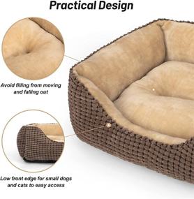 img 2 attached to 🐾 Washable Rectangle Dog Bed for Large Medium Small Dogs - Orthopedic Pet Sofa Bed with Soft Calming Cat Beds and Anti-Slip Bottom - Multiple Sizes Available