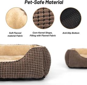 img 3 attached to 🐾 Washable Rectangle Dog Bed for Large Medium Small Dogs - Orthopedic Pet Sofa Bed with Soft Calming Cat Beds and Anti-Slip Bottom - Multiple Sizes Available