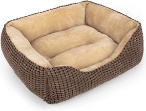 img 4 attached to 🐾 Washable Rectangle Dog Bed for Large Medium Small Dogs - Orthopedic Pet Sofa Bed with Soft Calming Cat Beds and Anti-Slip Bottom - Multiple Sizes Available