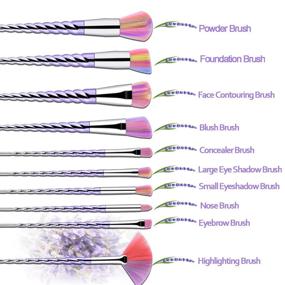 img 2 attached to TTRWIN Unicorn Makeup Brushes 10pcs – Professional Fantasy Makeup Tools with Unicorn Horn Shaped Handles for Foundation, Powder, Eyeshadow, Blending, and Concealer Cosmetics