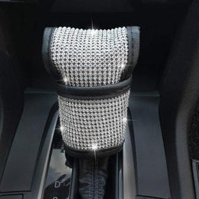 img 3 attached to 💎 Bling Bling Auto Seat Belt Cover & Car Decor Accessory Set for Women - Luster Crystal Diamond Handbrake Cover, Shift Gear Cover, and more!