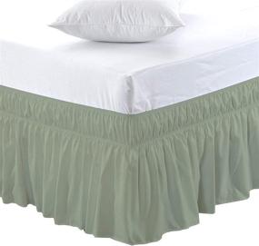 img 4 attached to 🛏️ Threads Collection: 600 Thread Count - Wrinkle &amp; Fade Resistant Egyptian Quality Bed Skirt - Full Size with 15-inch Drop - Sage Green