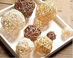 img 3 attached to 🎍 Astra Gourmet 18pcs/lot Rattan Wicker Vase Fillers, Mixed 3 Colors for Wedding Party Christmas Decoration, Assorted Sizes(3cm/5cm/7cm)