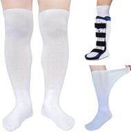 🧦 cirzuex 2 pairs replacement sock for air cast walking boot - orthopedic air cam walkers fracture boot socks (white, one size) логотип