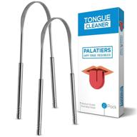 👅 palatiers tongue scraper cleaner - say goodbye to bad breath & halitosis - medical grade stainless steel - 2 pack for adults & kids - enhance oral and dental health - eco-friendly solution logo