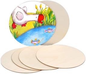 img 4 attached to 🌲 50 Pack of 4 Inch Unfinished Wood Circles - Round Wood Slices for DIY Crafts, Painting, Writing, Décor, Engraving, and Carving - Blank Wooden Cutouts for Projects