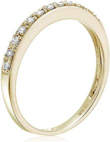 img 2 attached to 10K Yellow Gold Petite Milgrain Diamond Wedding Band - Vir Jewels 1/6 cttw