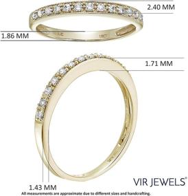 img 1 attached to 10K Yellow Gold Petite Milgrain Diamond Wedding Band - Vir Jewels 1/6 cttw