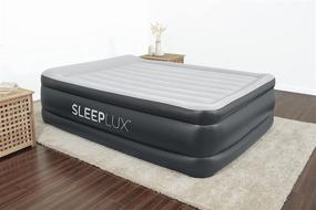 img 4 attached to SleepLux: Ultimate Comfort Air Mattress with Built-in Pump, Pillow, and USB Charger - Queen Size