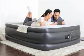 img 2 attached to SleepLux: Ultimate Comfort Air Mattress with Built-in Pump, Pillow, and USB Charger - Queen Size