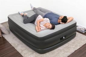 img 1 attached to SleepLux: Ultimate Comfort Air Mattress with Built-in Pump, Pillow, and USB Charger - Queen Size