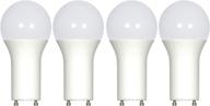 🔆 high-quality 4 pack led gu24 a19 light bulbs: 100 watt equivalent, 15w dimmable lights with twist & lock base - ideal replacement for cfl gu24 ceiling light - omni 220 degree beam angle, 1600 lumen logo