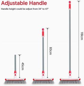 img 2 attached to 🧹 Adjustable Long Handle Floor Scrub Brush: 2-in-1 Scraper and Stiff Bristle Shower Cleaning Brush for Deck, Bathroom, Kitchen, Tub, Patio, Tile, Grout, Swimming Pool, Garages