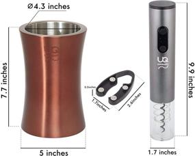 img 2 attached to Premium Wine Bottle Cooler Set with Electric Opener and Foil Cutter. 🍾 Stylish Stainless Steel Champagne Bucket. Ideal Wine Gifts for Birthdays, Thanksgiving, and Christmas