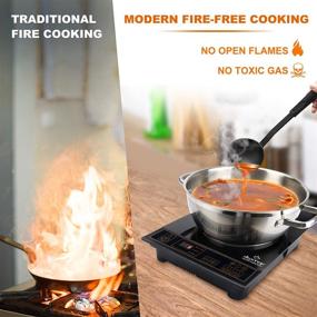 img 1 attached to 🔥 Duxtop 1800W Portable Induction Cooktop & 5.7-Quart Stainless Steel Cooking Pot: Efficient Countertop Burner with Heavy Impact-Bonded Bottom