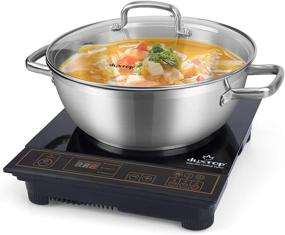 img 4 attached to 🔥 Duxtop 1800W Portable Induction Cooktop & 5.7-Quart Stainless Steel Cooking Pot: Efficient Countertop Burner with Heavy Impact-Bonded Bottom