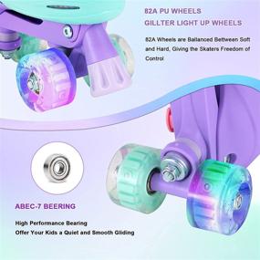 img 2 attached to 🌟 RunRRIn Roller Skates for Girls: Adjustable Quad Skates with Light Up Wheels - Ideal for Indoor and Outdoor Use!